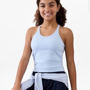 Athleta Girl Rise Above Rib Cami with bra -Light Blue
